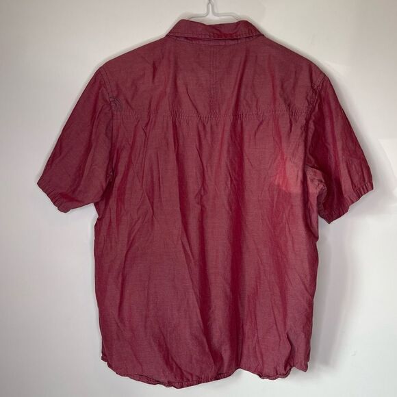The North Face Large Red-Wine Short Sleeve Button Down Shirt - Picture 3 of 7